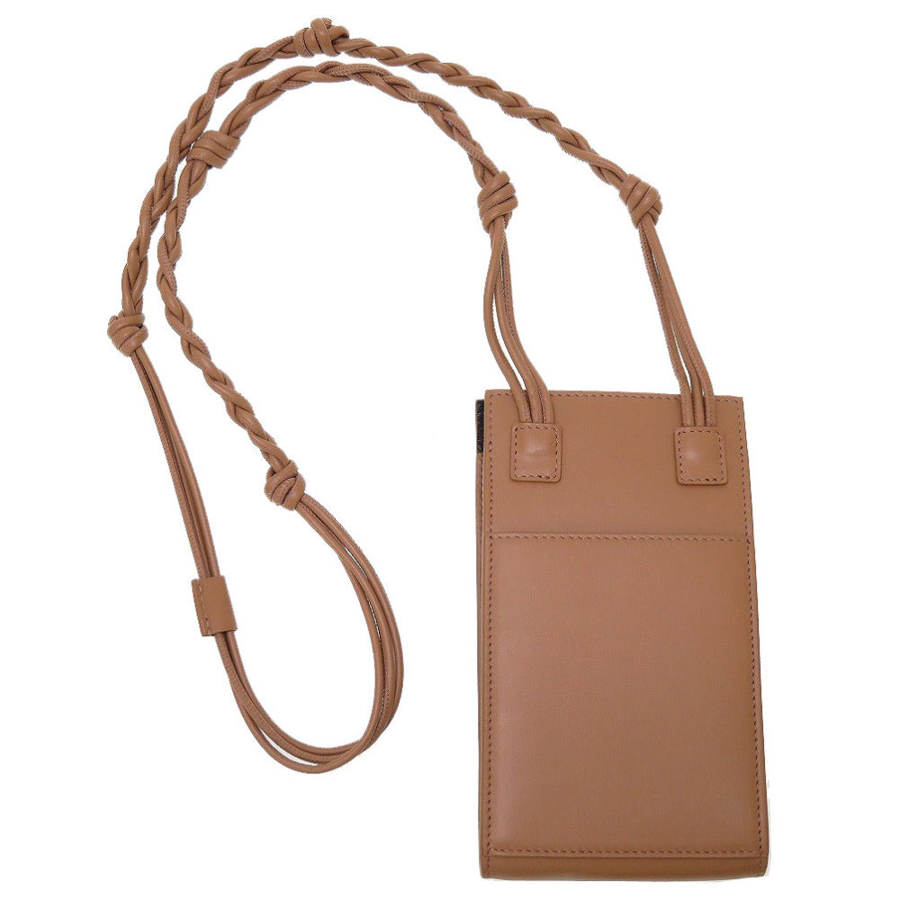 未使用 ジルサンダー タングル スモール JSMU840080 レザー ブラウン 茶 スマートフォンホルダー ショルダーバッグ 0057【中古】JILSANDER