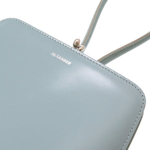 新品同様 ジルサンダー ゴジ フレームスクエア スモール JSWS856383 レザー 水色 ハンドバッグ 0061【中古】JILSANDER