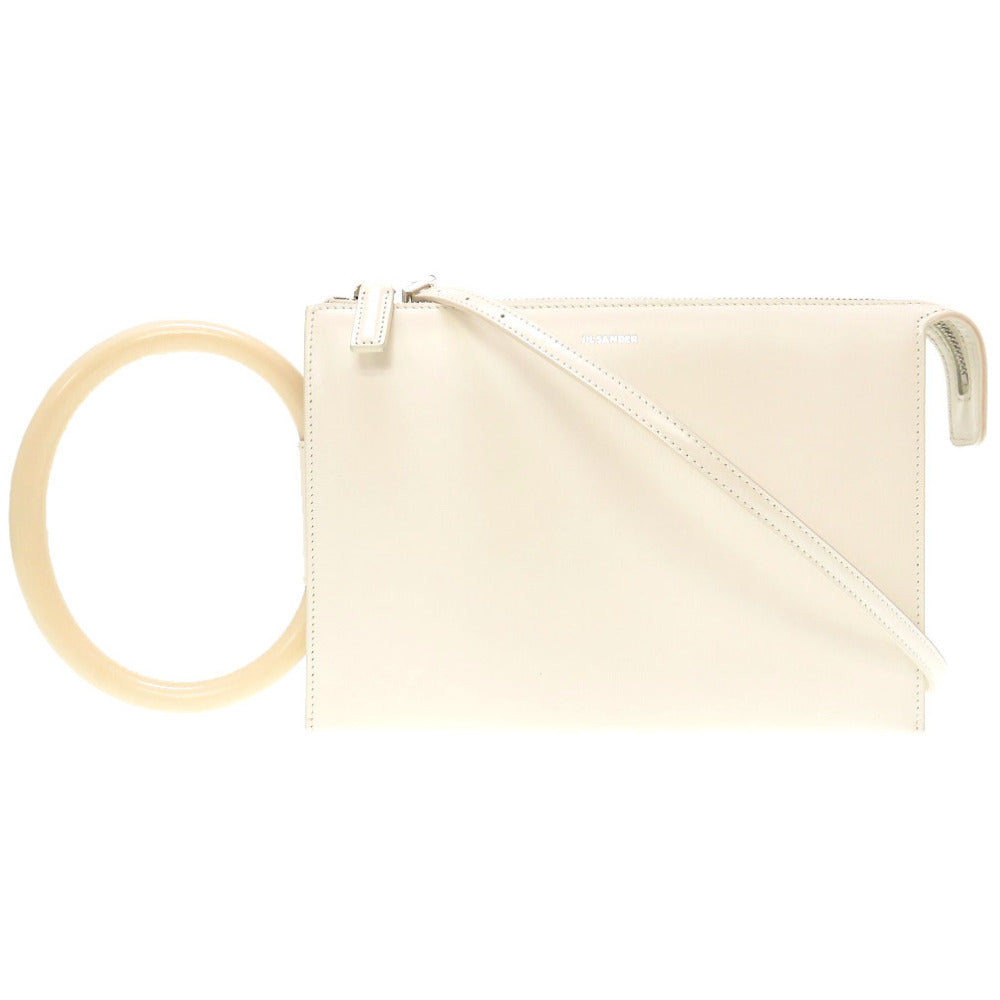 新品同様 ジルサンダー TOOTIE レザー ホワイト 3WAY ハンドバッグ ショルダーバッグ クラッチバッグ 白 0110 【中古】 JIL SANDER