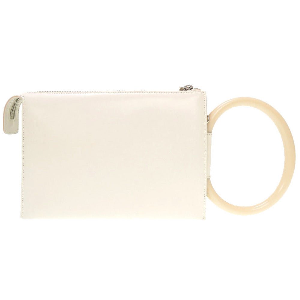 新品同様 ジルサンダー TOOTIE レザー ホワイト 3WAY ハンドバッグ ショルダーバッグ クラッチバッグ 白 0110 【中古】 JIL SANDER