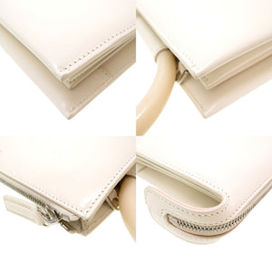 新品同様 ジルサンダー TOOTIE レザー ホワイト 3WAY ハンドバッグ ショルダーバッグ クラッチバッグ 白 0110 【中古】 JIL SANDER