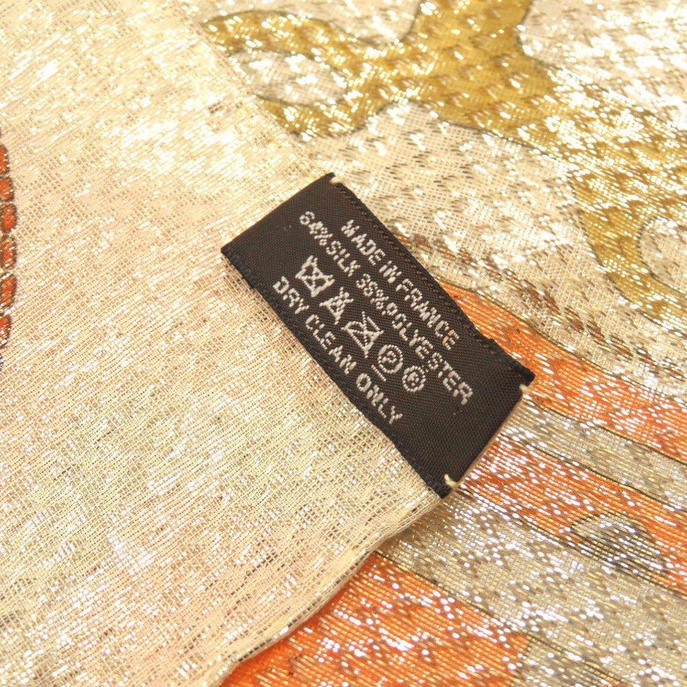 美品 エルメス カレ70 BOVCLERIE D'ATTELAGE アトラージュのバックル BOVCLERIE D'ATTELAGE シルク ポリエステル オレンジ スカーフ 0129 【中古】 HERMES