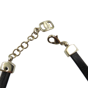 美品 サルヴァトーレフェラガモ ヴァラチェーン ２蓮 レザー メタル ブラック ゴールド ブレスレット 0005【中古】Salvatore Ferragamo