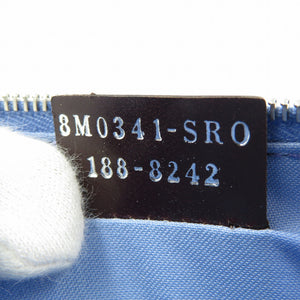 新品同様 フェンディ 8M0341 レザー マルチスタッズ シルバー金具 ブルー アクセサリーポーチ 0008【中古】FENDI