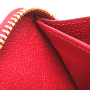 新品同様 ルイ ヴィトン モノグラム アンプラント ジッピーウォレット スリーズ M61865 ラウンドファスナー 長財布 財布 レッド 赤 LV 0011 【中古】 LOUIS VUITTON