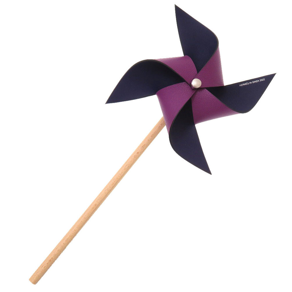 未使用 エルメス プティアッシュ 風車 ヴォーエプソン ウッド パープル ネイビー オブジェ 0033 【中古】 HERMES