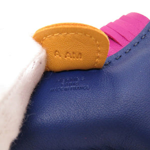 新品同様 エルメス ロデオチャームPM アニューミロ A刻印(2017年製) ブルーアガット ローズパープル ナチュラルサブレ キーホルダー バッグチャーム 0131【中古】HERMES