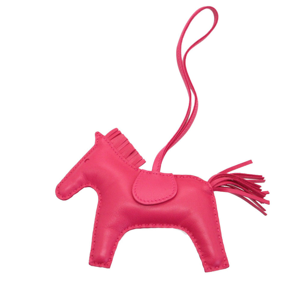 新品同様 エルメス ロデオチャームMM アニューミロ Y刻印(2020年製) ローズメキシコ バッグチャーム キーホルダー 0054【中古】HERMES