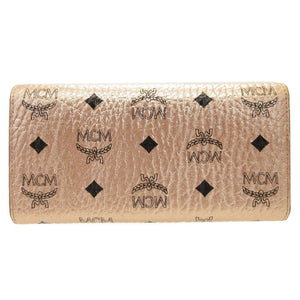 美品 エムシーエム 8APA11 レザー シャンパンゴールド チェーンウォレット ショルダーバッグ 長財布 財布 0059【中古】MCM