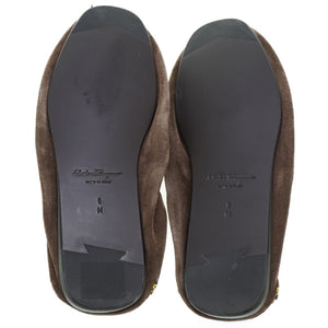 新品同様 フェラガモ Fabrizio タッセル ローファー スウェード ブラウン シューズ 0081【中古】Salvatore Ferragamo メンズ