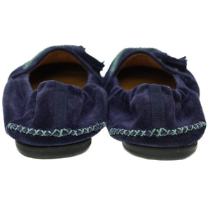 新品同様 フェラガモ Fabrizio タッセル ローファー スウェード ブルー サイズ6.5 シューズ 0092【中古】Salvatore Ferragamo メンズ