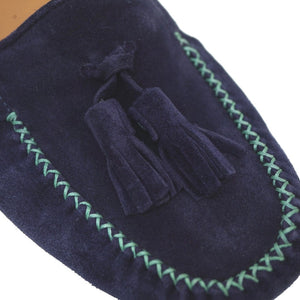 新品同様 フェラガモ Fabrizio タッセル ローファー スウェード ブルー サイズ6.5 シューズ 0093【中古】Salvatore Ferragamo メンズ