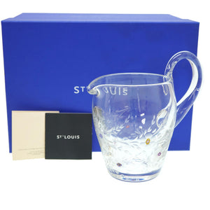 新品同様 サンルイ ピッチャー フラワーデザイン クリスタル ガラス クリア 0110【中古】SAINT LOUIS