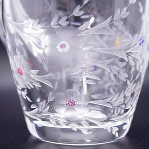 新品同様 サンルイ ピッチャー フラワーデザイン クリスタル ガラス クリア 0110【中古】SAINT LOUIS