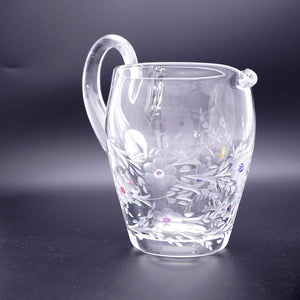 新品同様 サンルイ ピッチャー フラワーデザイン クリスタル ガラス クリア 0110【中古】SAINT LOUIS