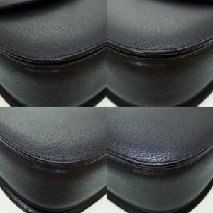 美品 グッチ バンブー レザー 2WAY ショルダー ハンド バッグ ブラック 黒 ゴールド金具 ショルダーストラップ付 0149【中古】GUCCI