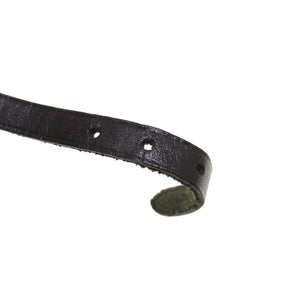 エルメス アピ3 レザー ブラック シルバー金具 □E刻印 ブレスレット アクセサリー 黒 0183 【中古】 HERMES