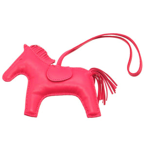 新品同様 エルメス ロデオチャームMM アニューミロ Y刻印(2020年製) ローズメキシコ バッグチャーム キーホルダー 0188【中古】HERMES