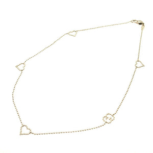 美品 グッチ ハート シルバー925 Ag925 シルバー ボールチェーン ネックレス 0200【中古】GUCCI