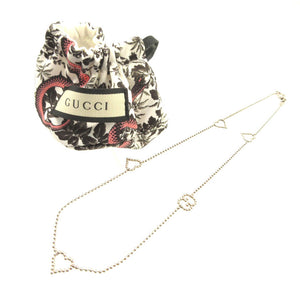 美品 グッチ ハート シルバー925 Ag925 シルバー ボールチェーン ネックレス 0200【中古】GUCCI