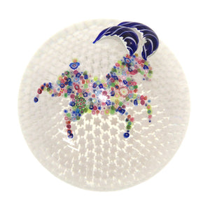 未使用 サンルイ ペーパーウェイト シカ 鹿 ガラス クリア ブルー オブジェ 0265 【中古】 SAINT LOUIS