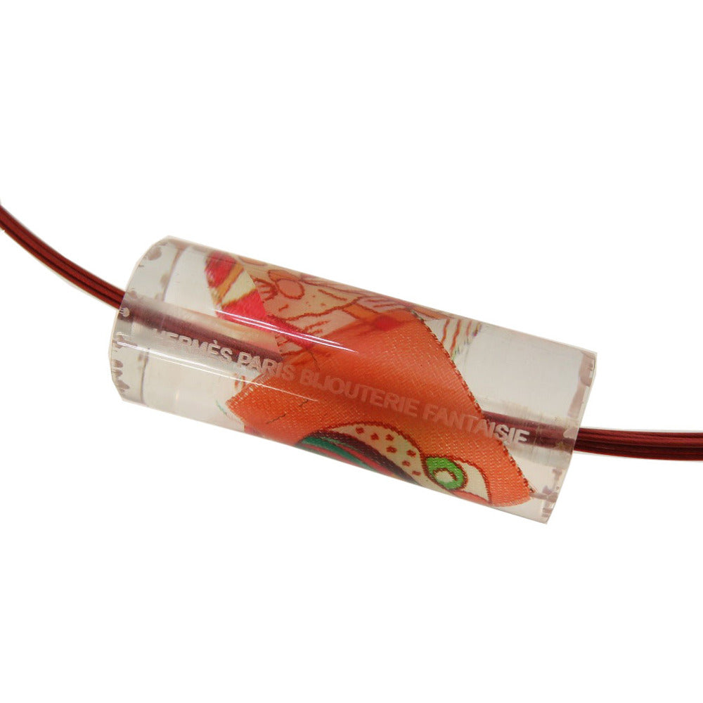 美品 エルメス リシネ チョーカー プラスチック ワイヤー オレンジ アクセサリー 0274 【中古】 HERMES