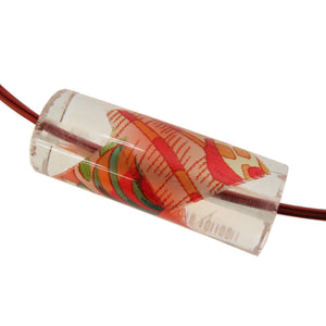 美品 エルメス リシネ チョーカー プラスチック ワイヤー オレンジ アクセサリー 0274 【中古】 HERMES