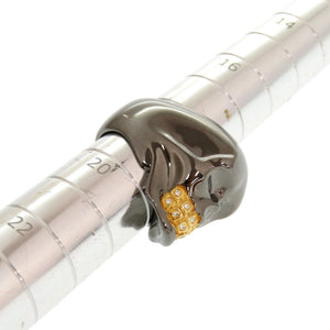 美品 ジャスティンデイビス スカル FUNPLEX SKULL ブラック系 シルバー925 ダイヤモンド 日本サイズ19号 リング 指輪 アクセサリー 0278 【中古】Justin Davis メンズ