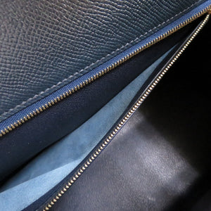 美品 エルメス ケリー32 外縫い クシュベル ネイビー ゴールド金具 □C刻印 ハンドバッグ 紺 0007 【中古】 HERMES