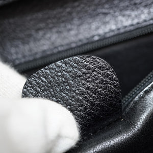 美品 グッチ バンブー ショルダー ハンド バッグ レザー ブラック ストラップ付 黒 0056【中古】GUCCI