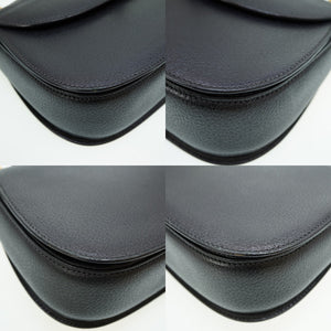 美品 グッチ バンブー ショルダー ハンド バッグ レザー ブラック ストラップ付 黒 0056【中古】GUCCI