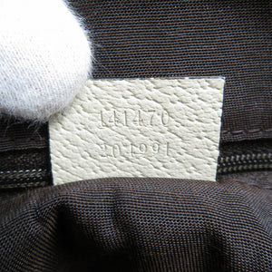 新品同様 グッチ アビーライン 141470 GGキャンバス レザー シルバー金具 ベージュ トートバッグ 0144【中古】GUCCI