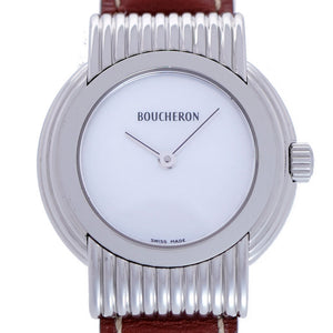 ブシュロン リフレ クオーツ 腕時計 SS/レザー シェルホワイト 0004【中古】Boucheron レディース