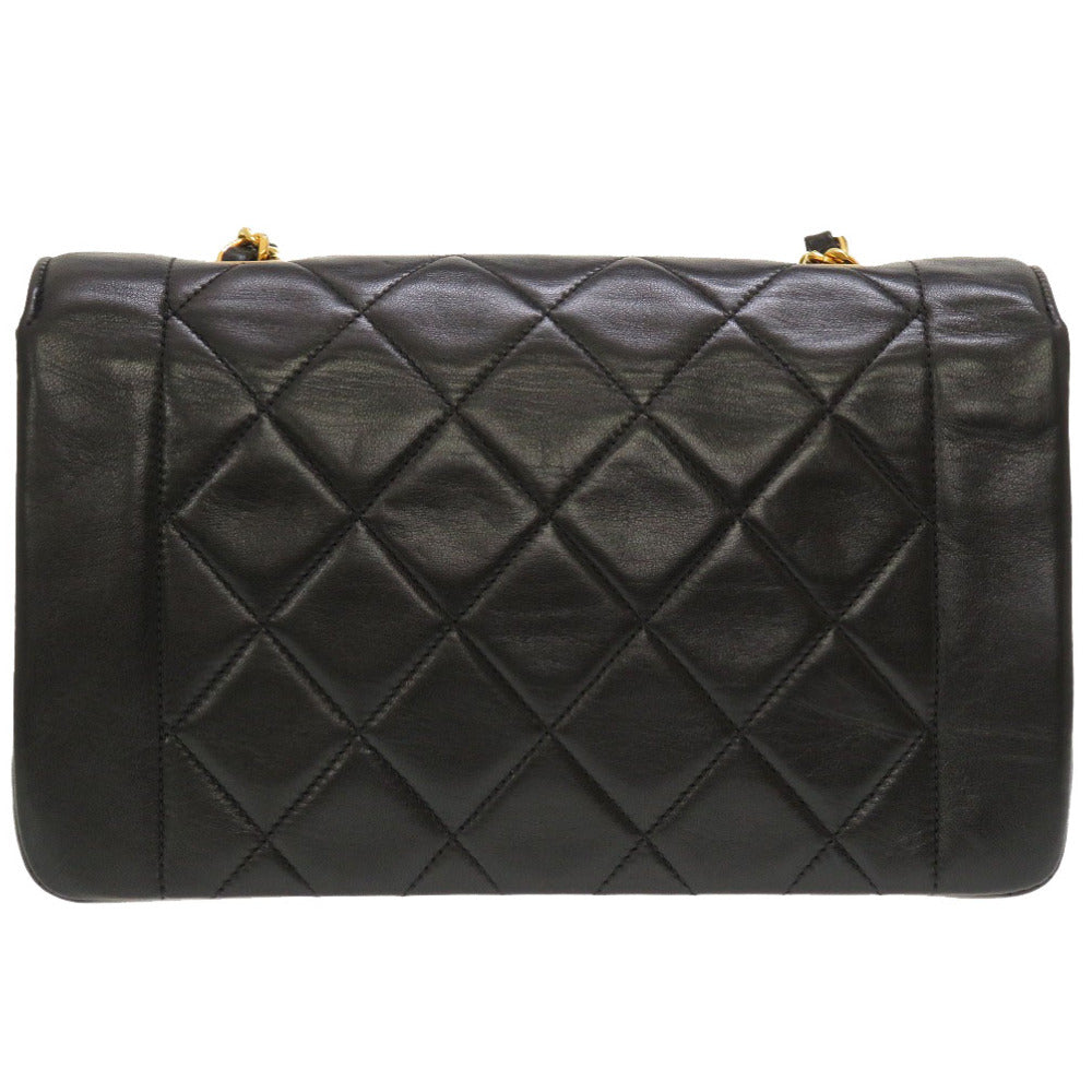 美品 シャネル ダイアナ 22 ラムスキン ブラック 4番台 ゴールドチェーン ショルダーバッグ マトラッセ ココマーク ターンロック バッグ 黒 0033 【中古】 CHANEL