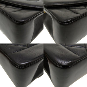 美品 シャネル ダイアナ 22 ラムスキン ブラック 4番台 ゴールドチェーン ショルダーバッグ マトラッセ ココマーク ターンロック バッグ 黒 0033 【中古】 CHANEL