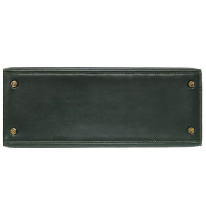 美品 エルメス ドクターズバッグ ボックスカーフ ヴェール ハンドバッグ バッグ 緑 0038 【中古】 HERMES メンズ