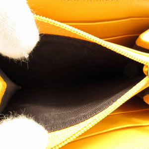 美品 グッチ ティアマンテ 354495 レザー イエロー 黄 コインケース カードケース 0069【中古】GUCCI