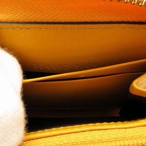 美品 グッチ ティアマンテ 354495 レザー イエロー 黄 コインケース カードケース 0069【中古】GUCCI