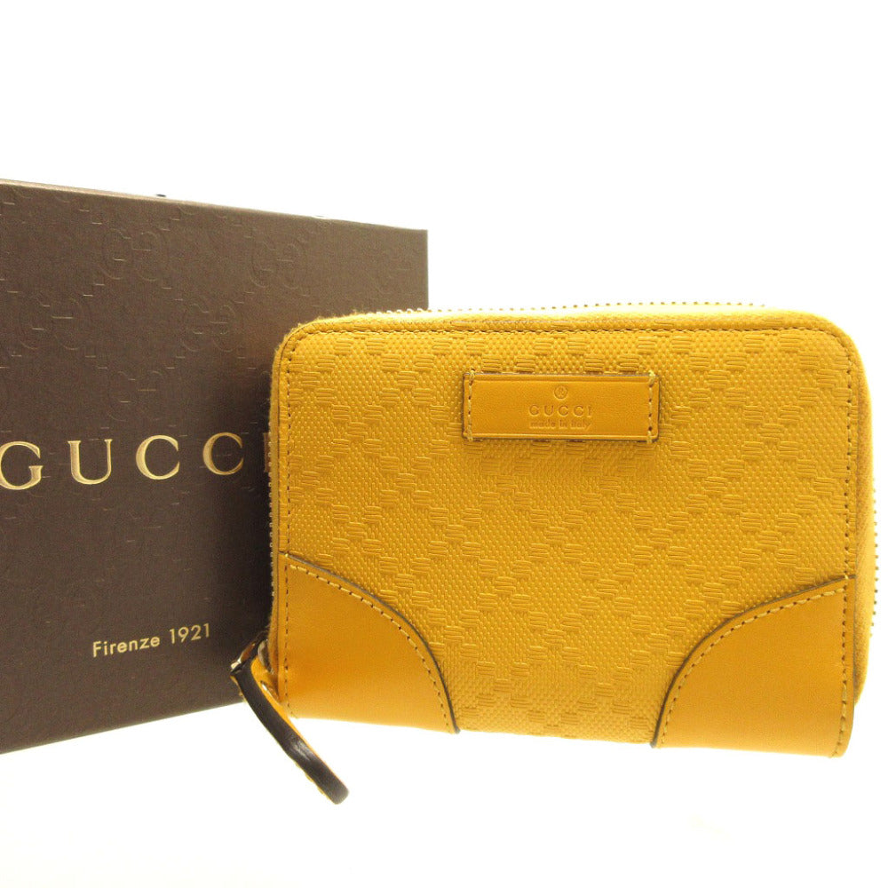 美品 グッチ ティアマンテ 354495 レザー イエロー 黄 コインケース カードケース 0069【中古】GUCCI