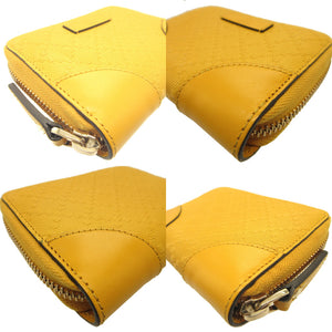 美品 グッチ ティアマンテ 354495 レザー イエロー 黄 コインケース カードケース 0069【中古】GUCCI