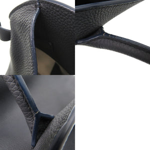 ザ ロウ マルゴー15 レザー ネイビー MARGAUX ハンドバッグ バッグ 紺 0108 【中古】 THE ROW