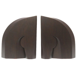 新品同様 エルメス ブックエンドセット ウッド トリヨンH ブラウン ルージュH 本立て 0110 【中古】 HERMES