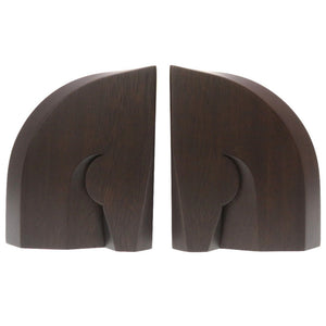 新品同様 エルメス ブックエンドセット ウッド トリヨンH ブラウン ルージュH 本立て 0110 【中古】 HERMES