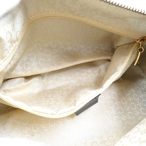 美品 セリーヌ Cマカダム柄 キャンバス レザー ゴールド金具 オリーブ グリーン ショルダーバッグ 0136【中古】CELINE