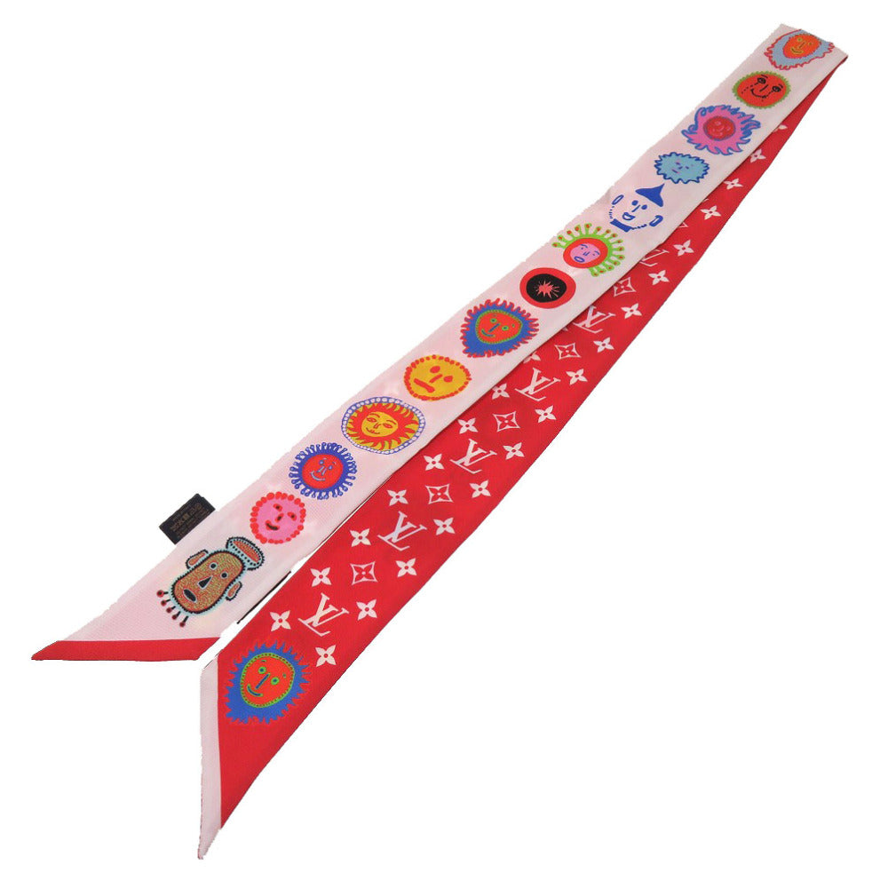 未使用 ルイ ヴィトン × 草間彌生 YK バンドーBB フェイス M78312 シルク ホワイト レッド スカーフ LV 0156 【中古】 LOUIS VUITTON