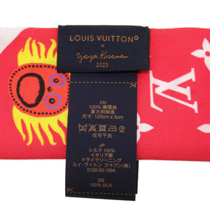 未使用 ルイ ヴィトン × 草間彌生 YK バンドーBB フェイス M78312 シルク ホワイト レッド スカーフ LV 0156 【中古】 LOUIS VUITTON