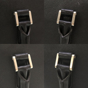 美品 バーバリー チェック レザー ブラック ハンドバッグ バッグ 黒 0158 【中古】 BURBERRY