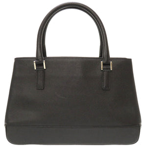 美品 バーバリー チェック レザー ブラック ハンドバッグ バッグ 黒 0158 【中古】 BURBERRY