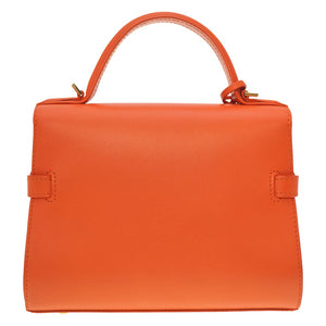 美品 デルボー タンペート ミニ ショルダー ハンドバッグ レザー オレンジ  ストラップ付 0159【中古】DELVAUX