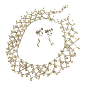 2点セット 美品 クリスチャン ディオール チョーカー イヤリング フェイクパール シャンパンゴールド アクセサリー 0174 【中古】 Christian Dior